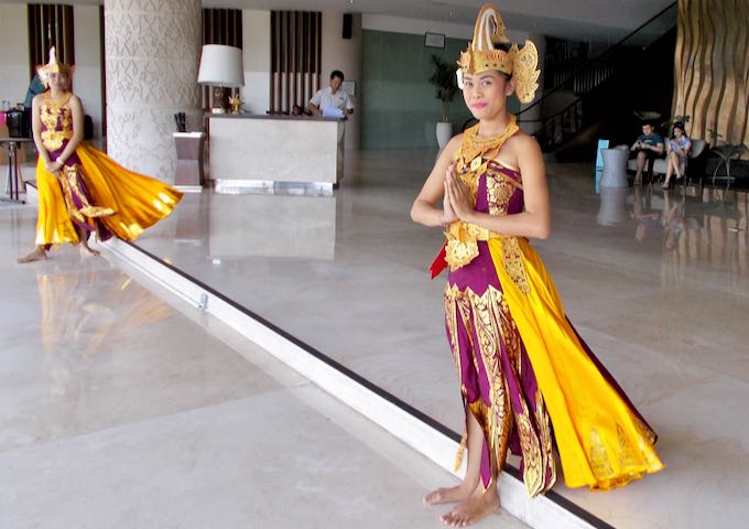 Traditional dancers give a warm welcome to guests.