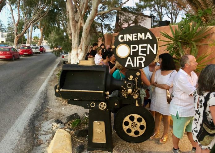 Kamari Open Air Cinema in Santorini.
