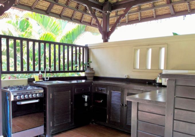 Villas feature open-air kitchens.