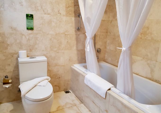 Villas feature marble bathrooms.