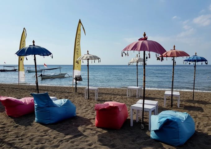 The excellent Spice Beach Club is located about 1km from the hotel.