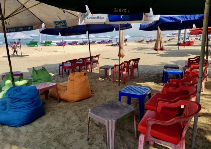Legian Beach offers several stall selling drinks.