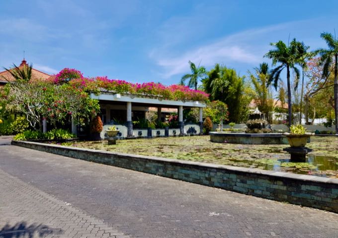 The large resort is away from the main road.