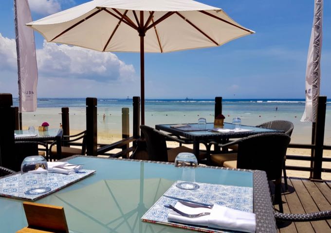 The Sateria restaurant is very popular for its beachside setting.