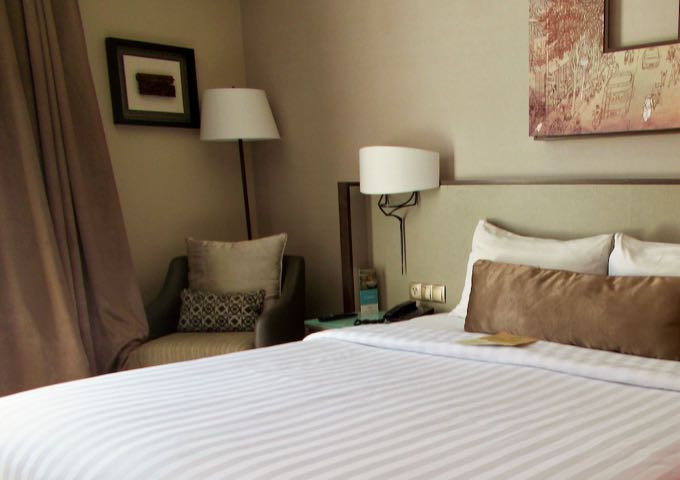 The rooms are comfortable and have a simple decor.