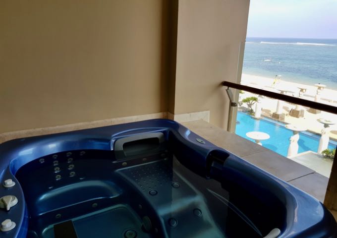 The jacuzzis in the suites offer excellent views as well.