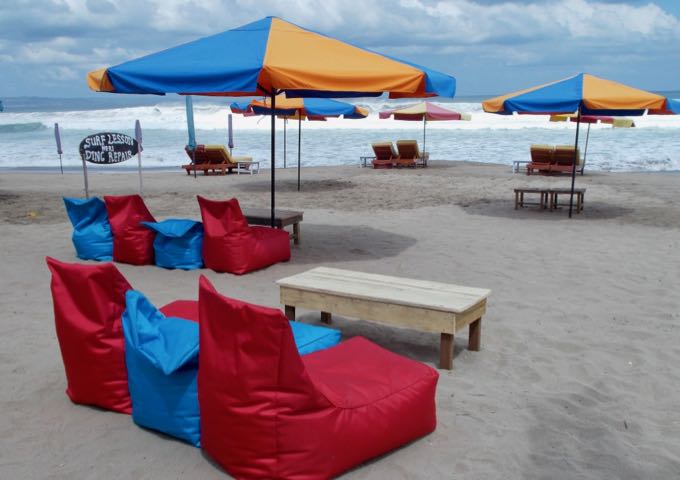 The Legian beach is gray but appealing, and has several facilities.
