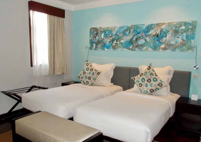 The second bedrooms in suites are spacious and colorful.
