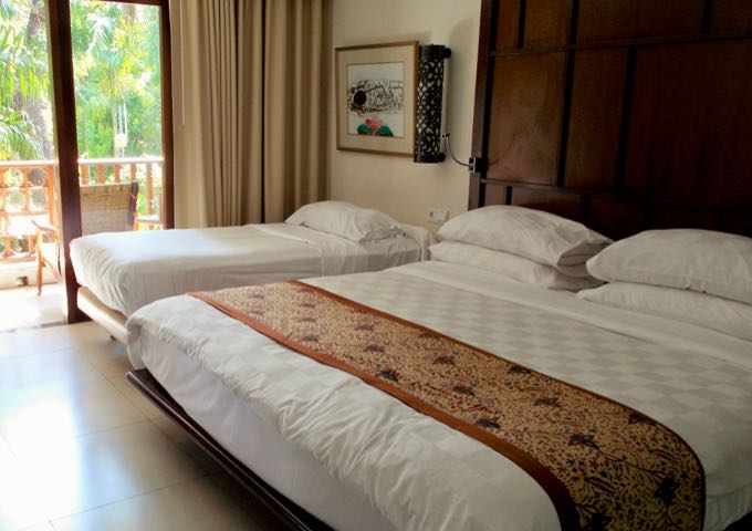 The spacious suites can easily sleep a small family.