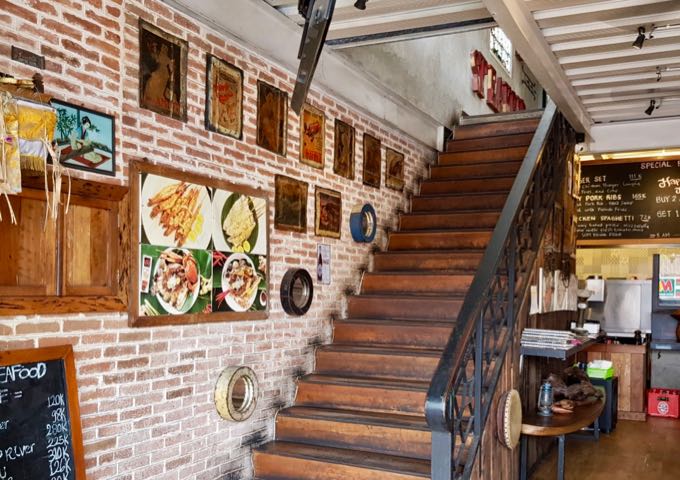 Sidewalk Café is split-level.