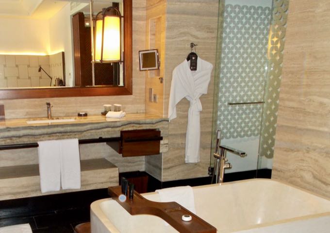 The rooms and suites have excellent marble bathrooms.