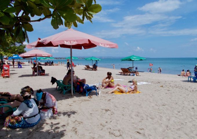 Kuta Beach is right across the resort.