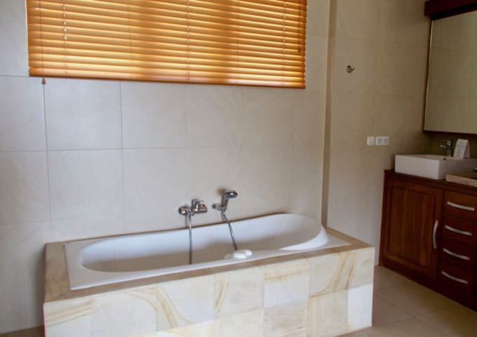 Villas feature lovely marble bathrooms.