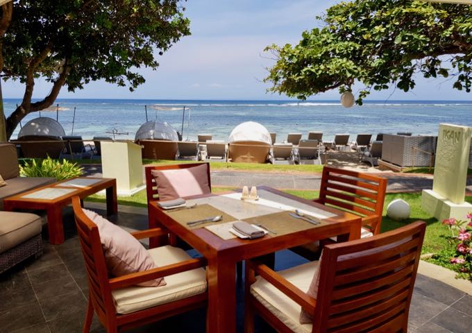 The Ikan restaurant has beachside seating.