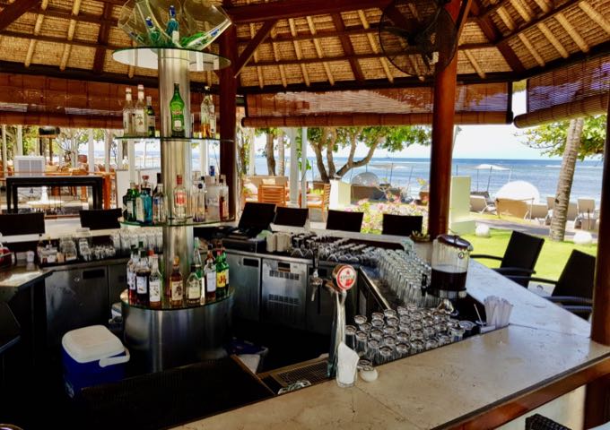 The Ikan Beachfront Restaurant & Bar offers lovely sea views.