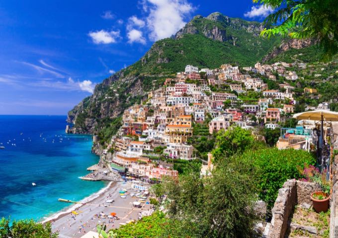 Colorful houses in the coastal town of Positano.