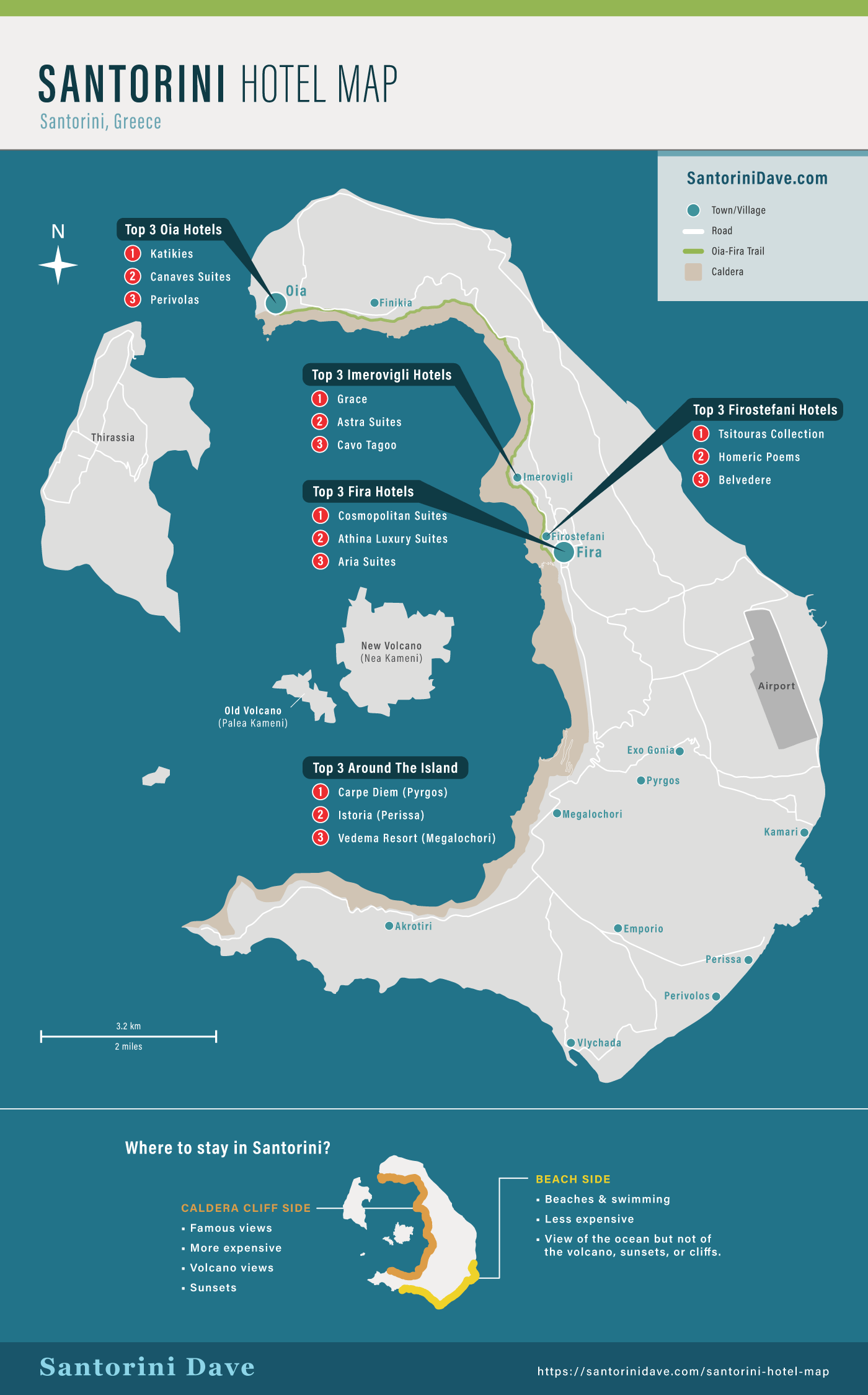 Santorini Hotels Map     Updated  June 2019