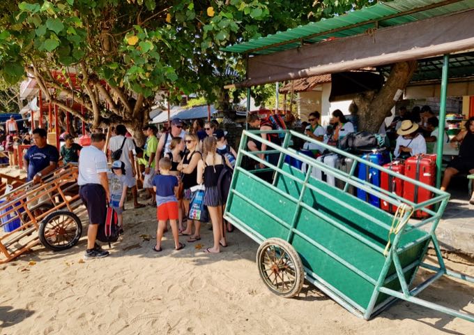 Most guests arrive at Nusa Lembongan by speedboat from Sanur, but there is no terminal or jetty on the island.