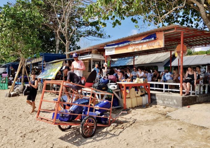 Most guests arrive at Nusa Lembongan by speedboat from Sanur, but there is no terminal or jetty on the island.
