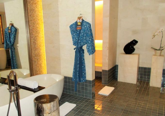 The suites and villas feature exquisite bathrooms.