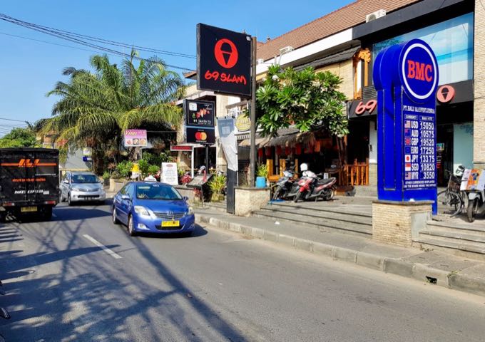 The hotel is located just off the main street in the relaxed region of Sanur.