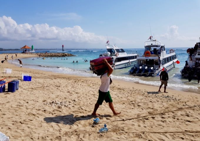 Most guests arrive at Nusa Lembongan by speedboat from Sanur.