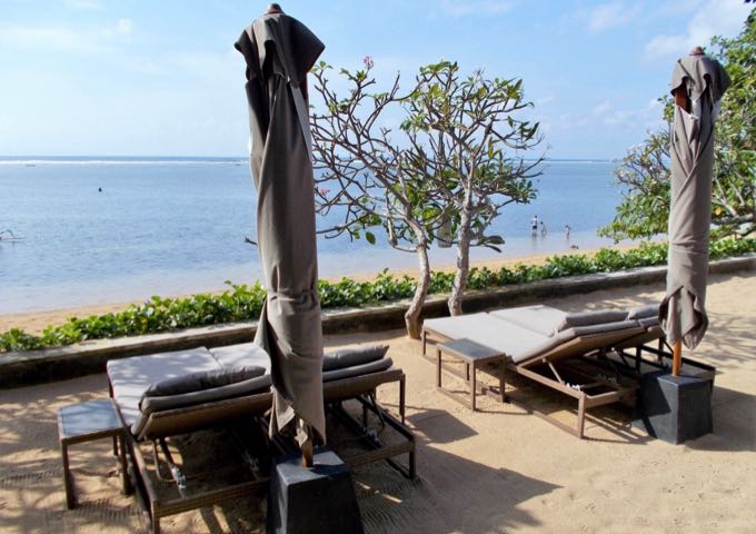 Since the beach is public, the resort offers a private, raised, sandy area for its guests.