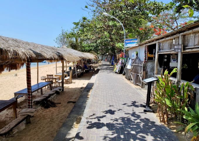 The beachside path stretches across the entire length of Sanur.
