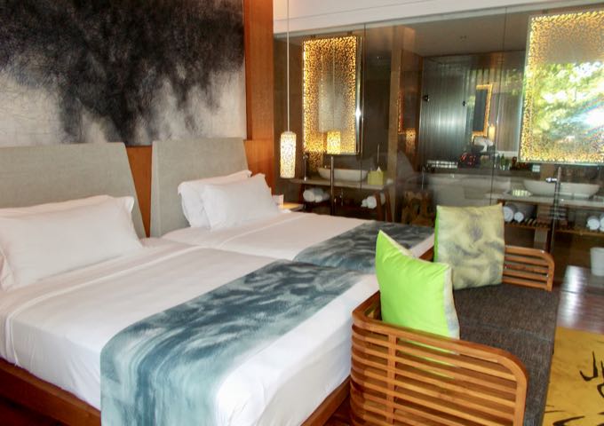 The rooms feature bright decor and pleasing furniture.
