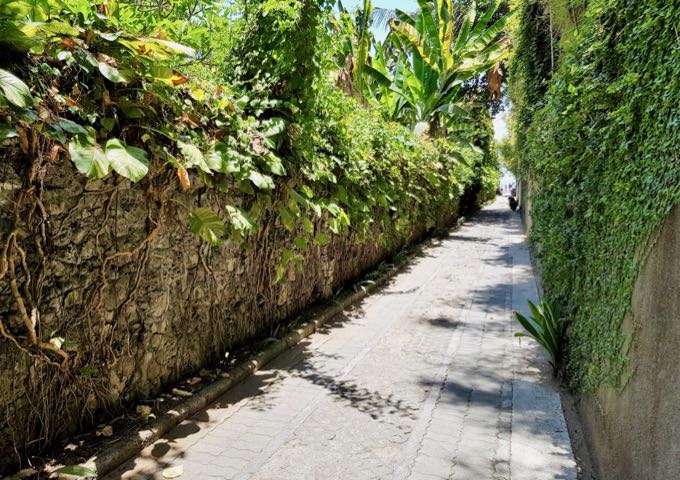 A lane opposite the resort leads to the clean, public beach.