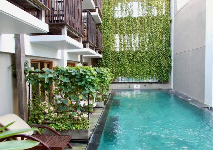The main pool can be accessed from the private patios of some ground-level rooms.