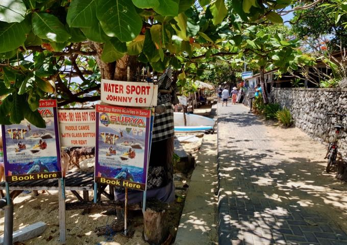 A beachside path stretches across almost the entire length of Sanur.