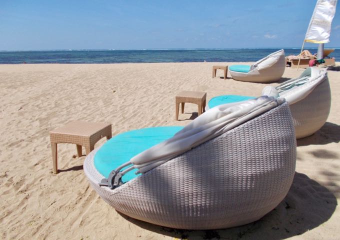The resort provides plenty of places to relax on the sand.