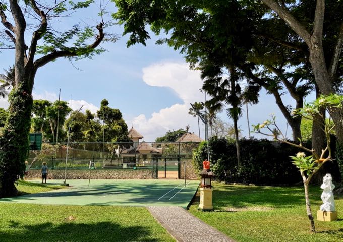 The vast resort grounds house basketball and tennis courts.