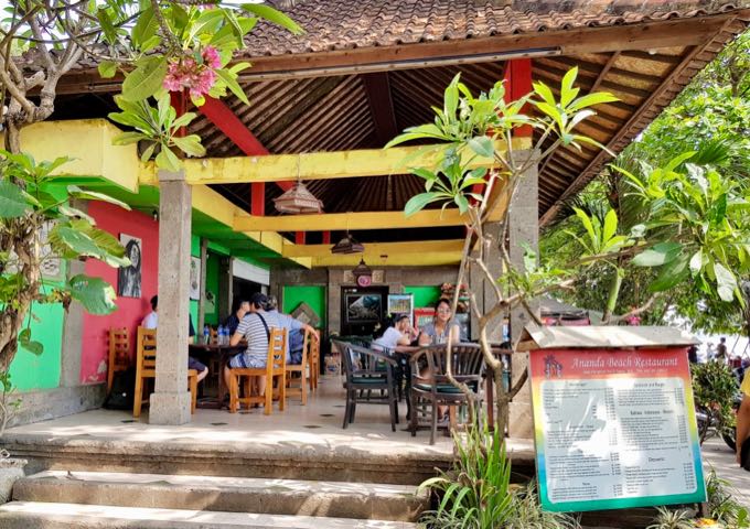 Ananda Beach Restaurant is at the end of the side street and within walking distance.