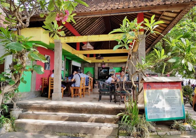 Ananda Beach Restaurant is at the end of the side street and within walking distance.