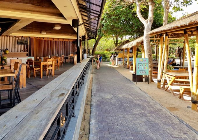 Mermaid Bay cafe is spread out across both side of the path about 600m from the resort.