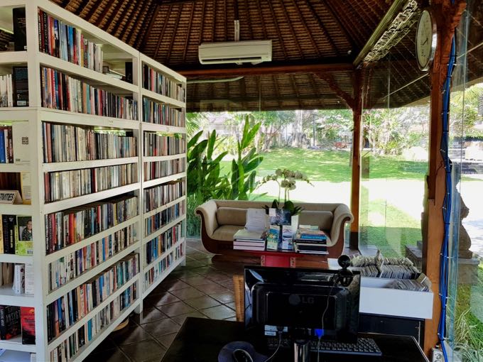 The resort also features a pleasant library.