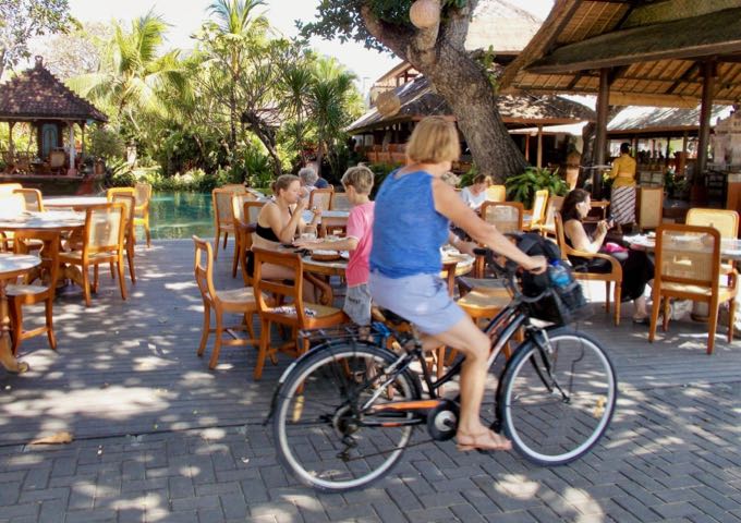 Bicycling along the lovely beachside path is a great way to explore Sanur.