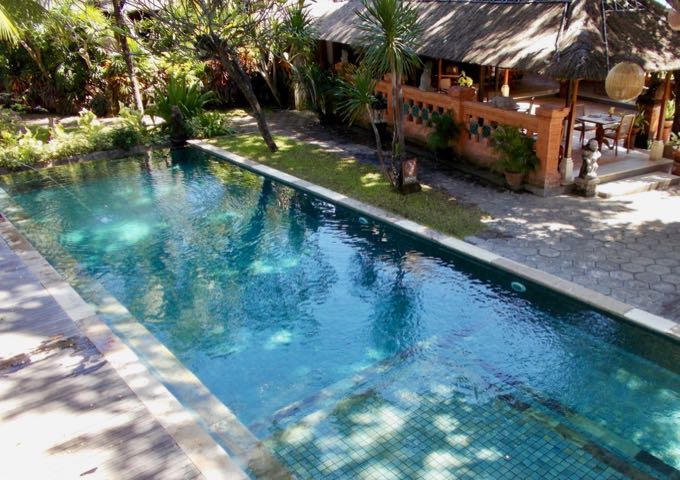 The pool is small but adequate for the number of guests.