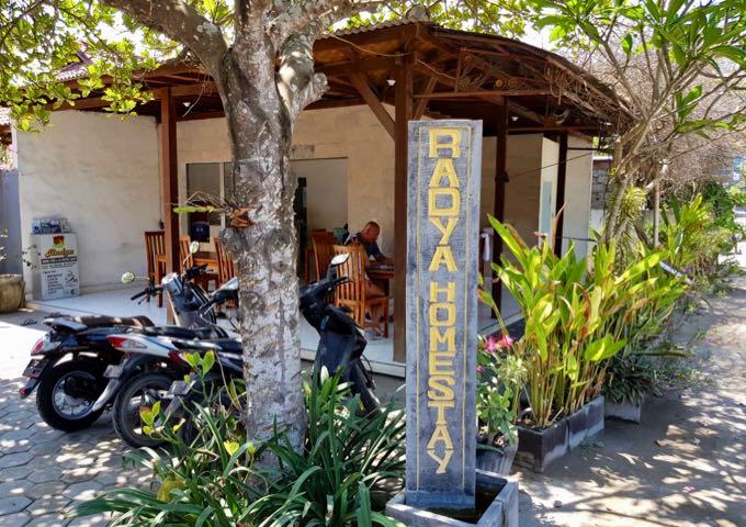 Radya Homestay cafe is right opposite the hotel entrance.