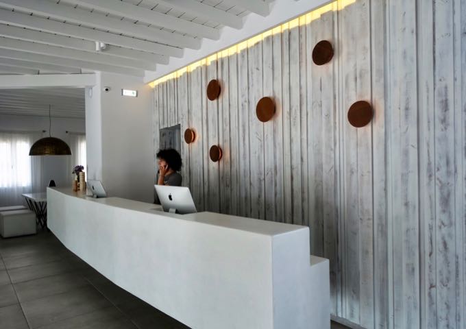 The modern hotel reception is staffed round the clock.