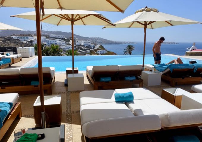 The pool is surrounded by plush sunbeds, and the bar and restaurant service is excellent.