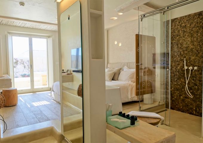 All accommodations feel breezy and bright, including the Junior Suite with an Outdoor Hot Tub.