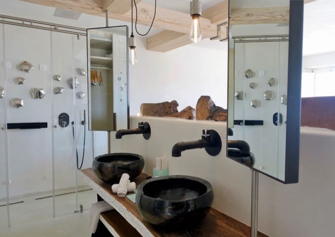 The Vista Suite's bathroom features dual vanities and a 2-person shower.