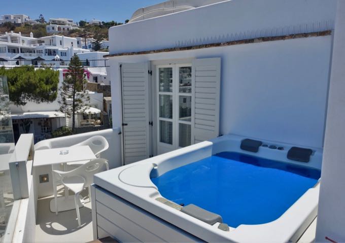 The private terrace also has a jacuzzi.