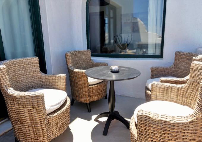 The suite's terrace has an al fresco dining table.
