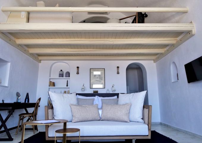 The Cave Suites are loft-style with queen beds and can sleep up to 4 guests.