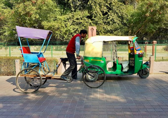 Bicycle and auto-rickshaws are convenient modes of transport.