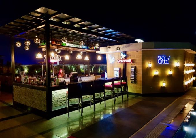 Sky Grill on the rooftop of Crystal Sarovar hotel is very inviting.